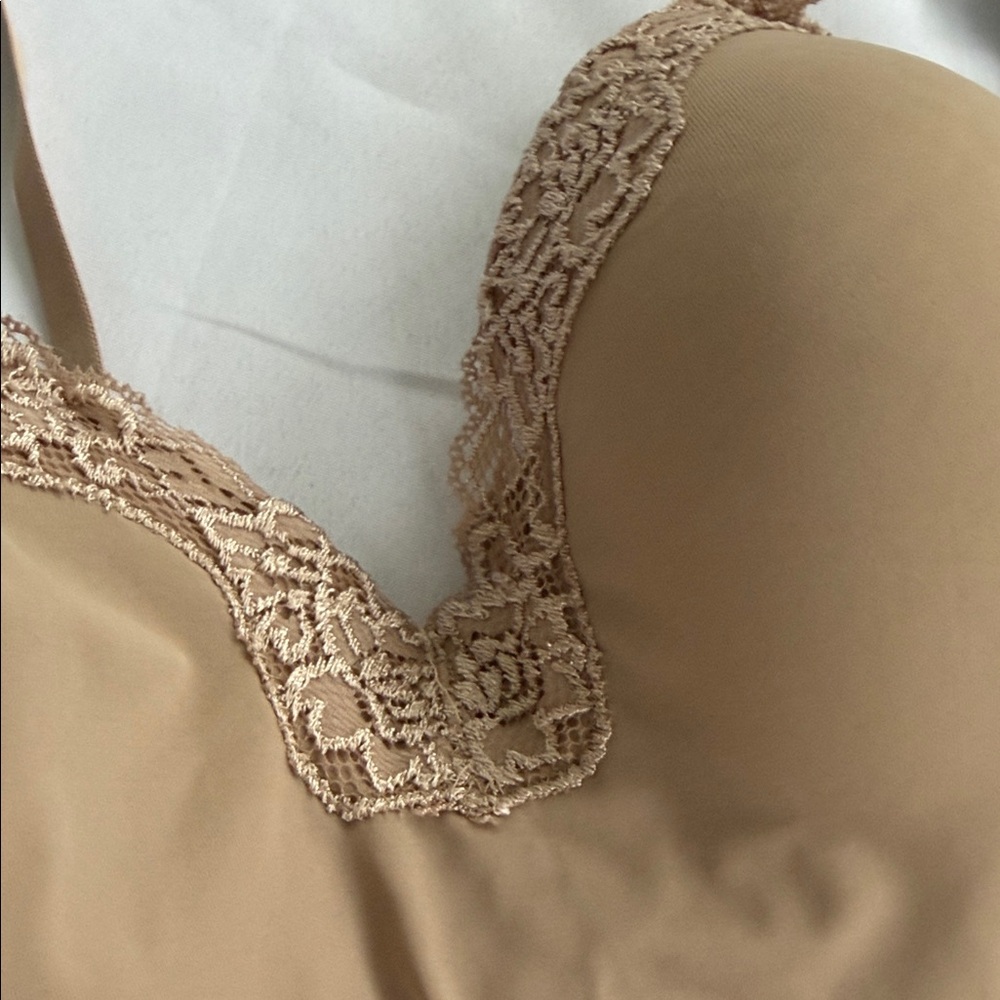 Marilyn Monroe Café Beige Bra shaping slip dress with lace 2X - Picture 4 of 6